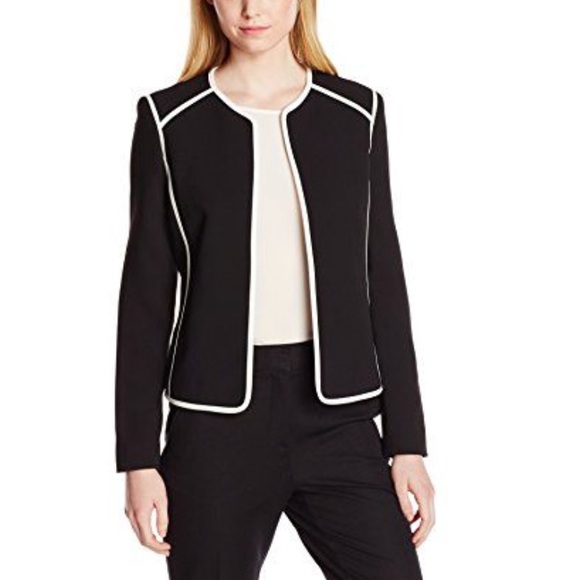 kasper black and white jacket